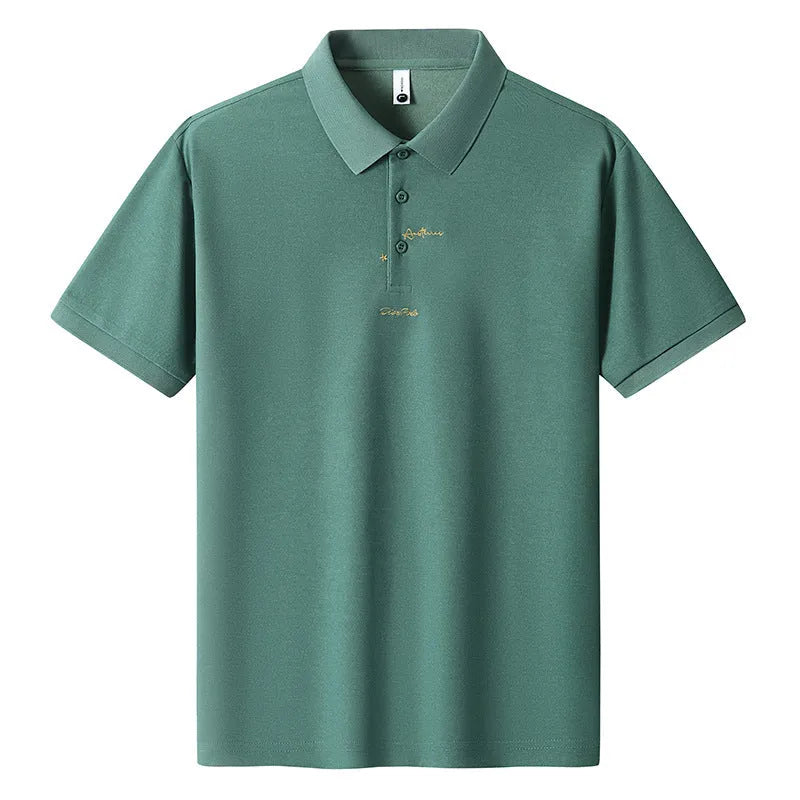 Men's loose-fit casual cotton T-shirt shown in multiple colours including black, green, and pink.