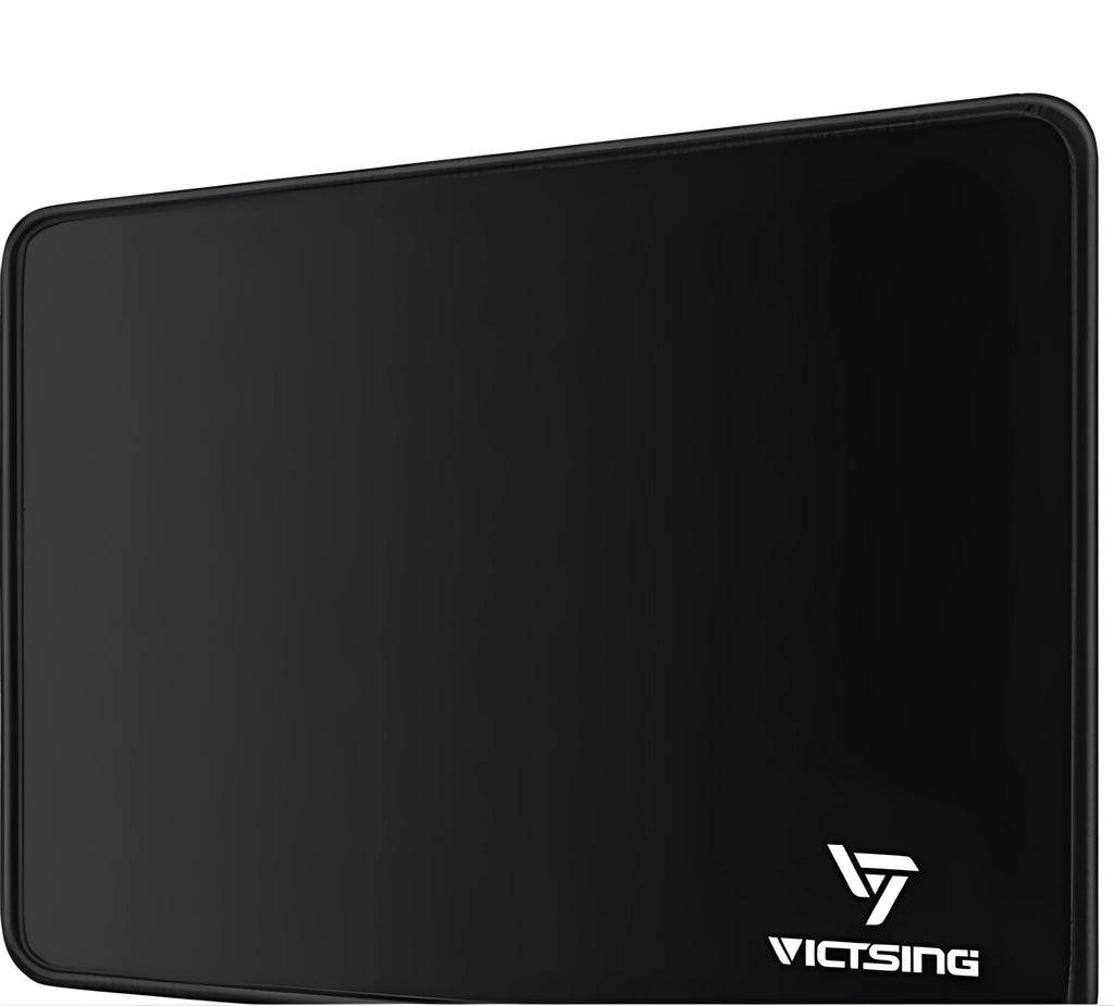 Black rough grain textured gaming mouse pad measuring 270mm by 220mm with a 5mm thick rubber base.