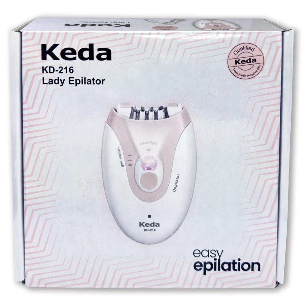 Portable USB electric hair removal device in KEDA-216 colour with brush cleaning accessory