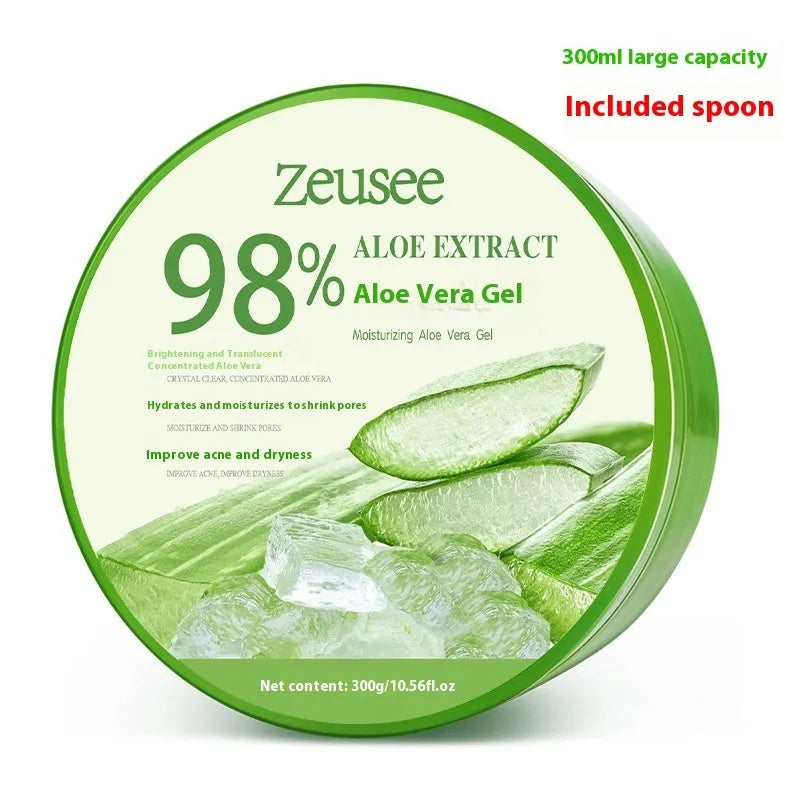 300g tub of 98% aloe vera gel facial cream with application spoon for acne control
