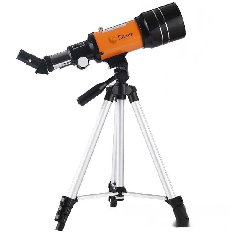 Yellow monocular astronomical telescope 70A standard for outdoor moon and deep space viewing