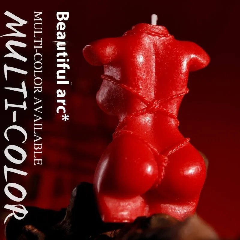 Rose red, pink, and purple low temperature soy wax candles for sensual massage.