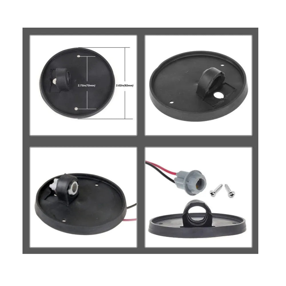 LED roof cab marker light kit with yellow lens, T10 bulbs, bases, and screws for truck or van
