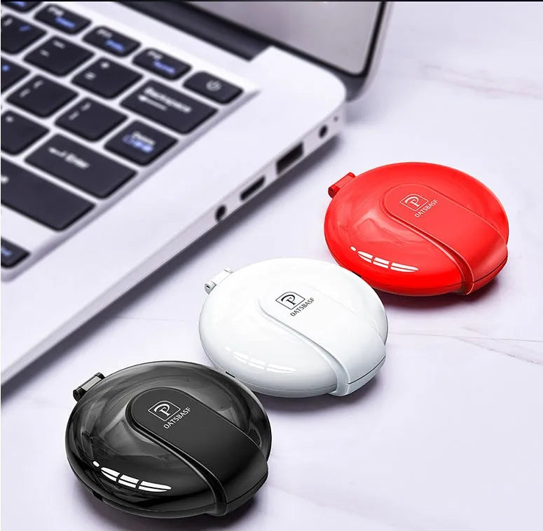 Black magnetic 3-in-1 retractable charging cable with car holder bracket for smartphones