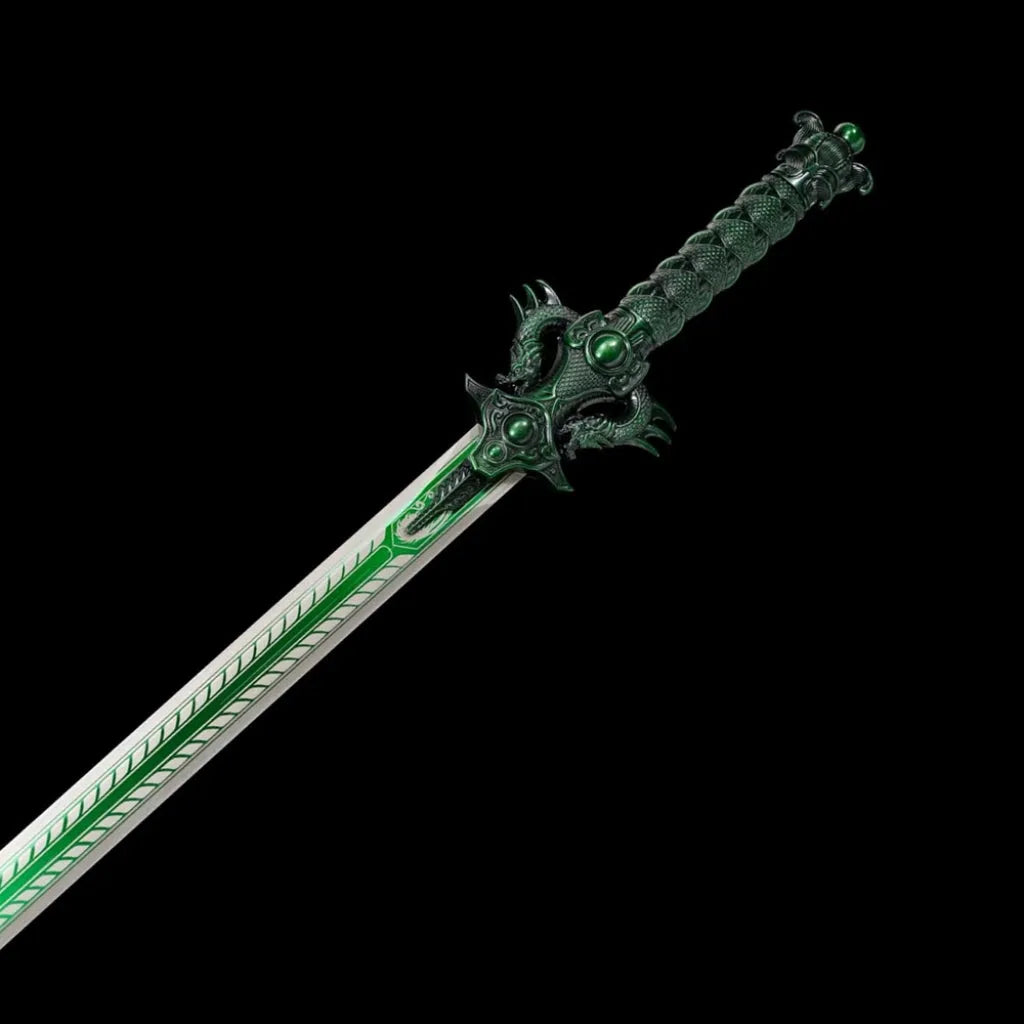 Integrated Tang Dynasty Tang Heng Dao sword with high manganese steel blade and leather-covered scabbard