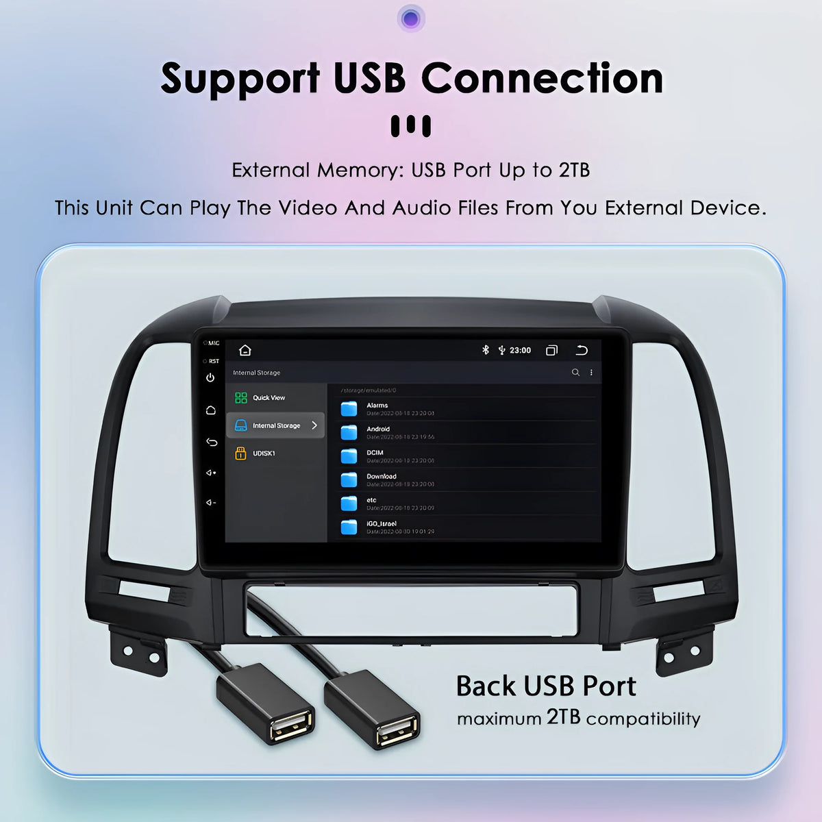 Hyundai Santa Fe 2 06-12 Android car GPS navigation 9 inch HD LCD octa-core CarPlay unit
