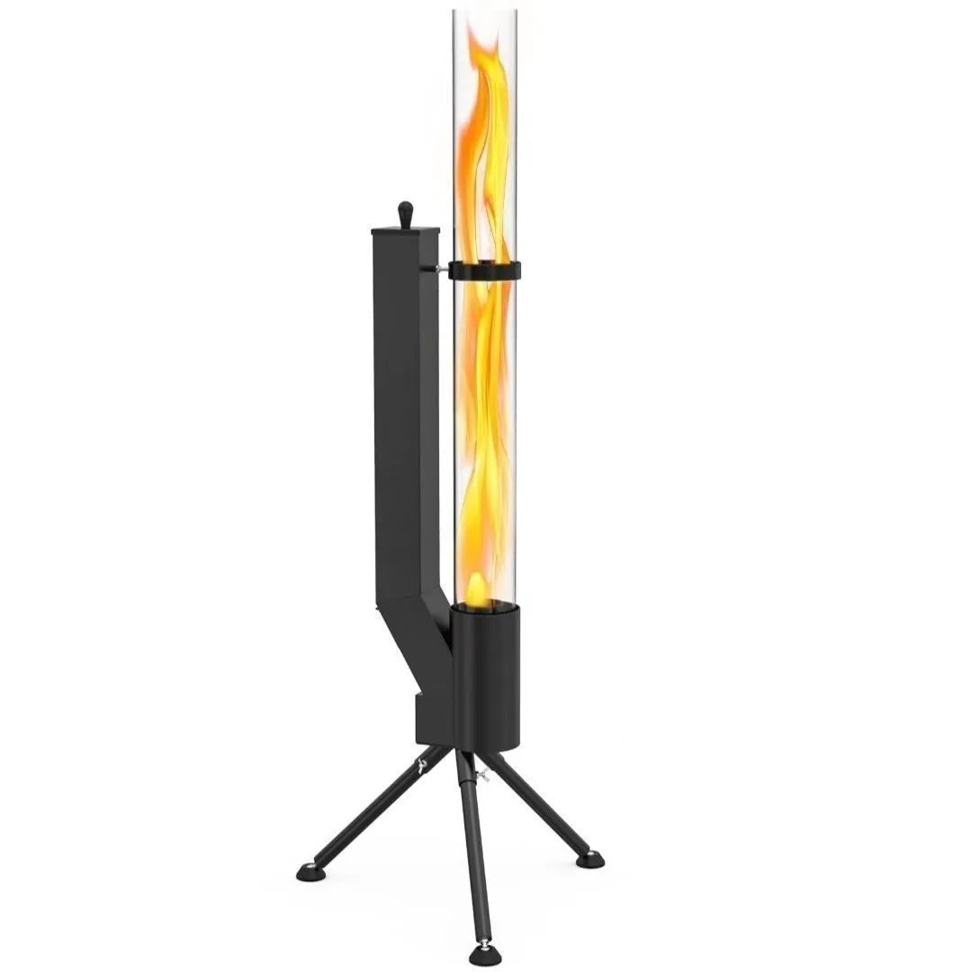 Vertical cast iron wood burning rocket furnace heating stove for courtyard decoration and heating.