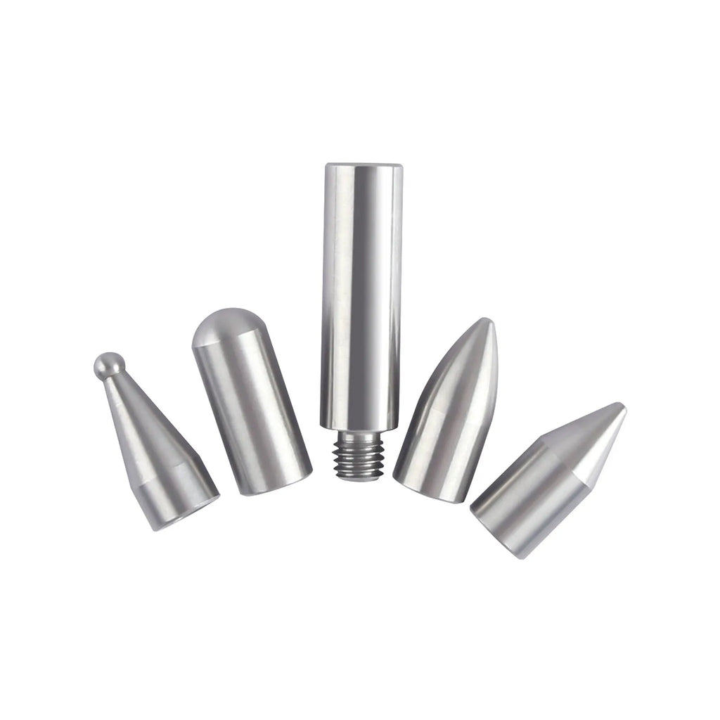 Three-piece alloy steel car dent repair tool set with hooks and crowbars on a workshop surface.