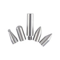 Three-piece alloy steel car dent repair tool set with hooks and crowbars on a workshop surface.
