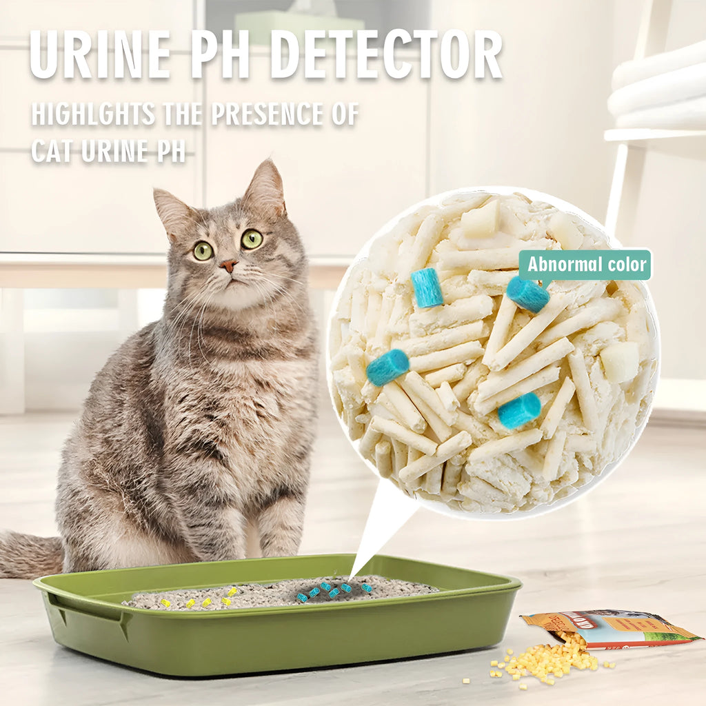 5PC cat litter self checking particles set in Brown and Green for litter box use