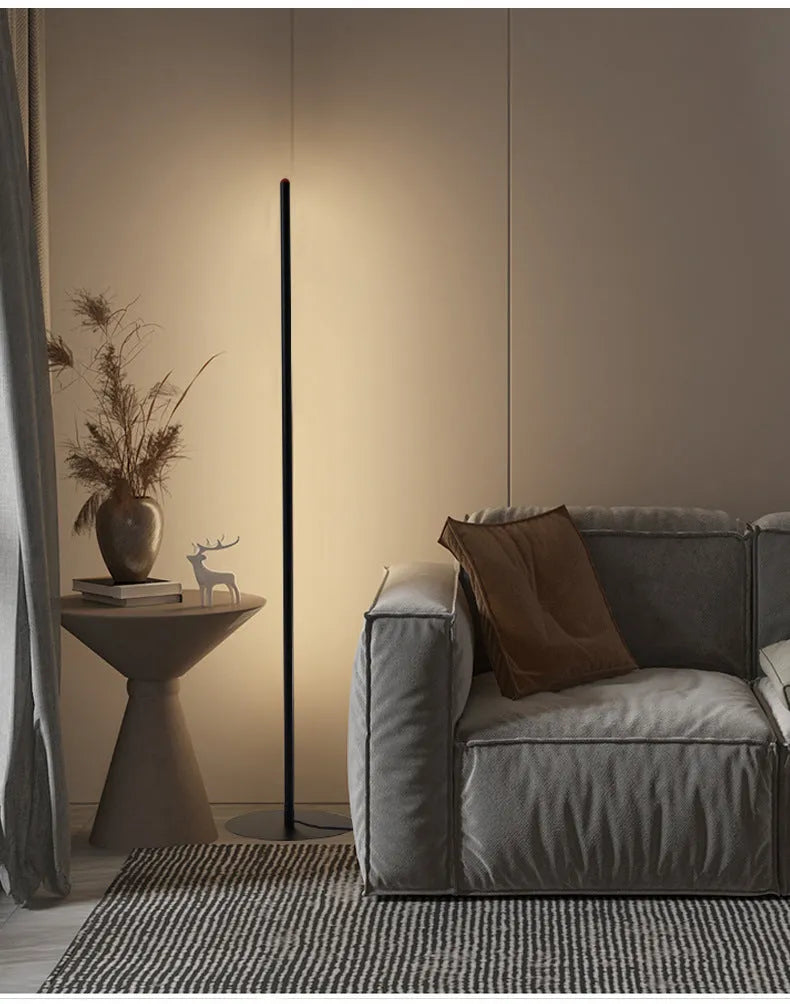 Vertical aluminum alloy floor lamp with LED light in modern simplicity design