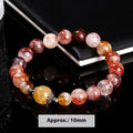 Handmade women's crystal bracelet with 10mm red sealant flower citrine lucky beads.