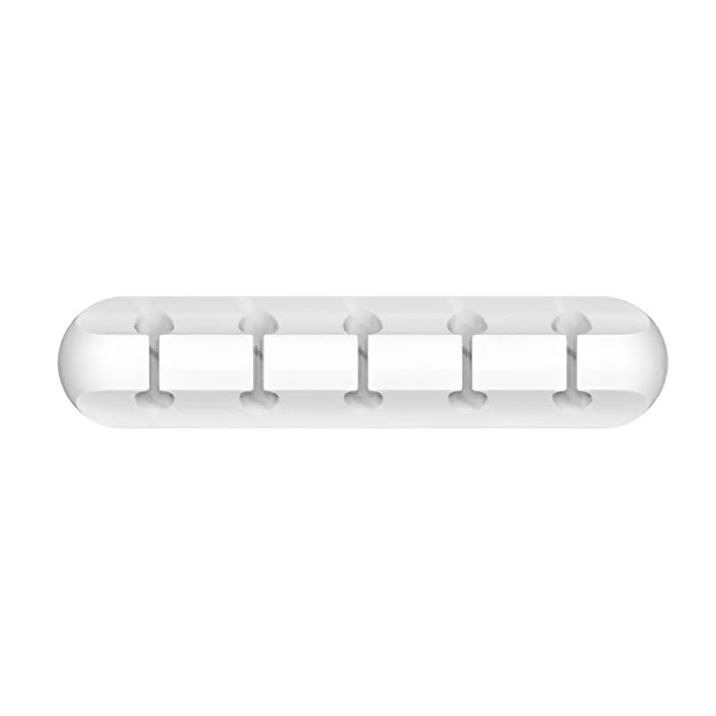 Desktop fixed charging cable storage protector plastic cord manager in black