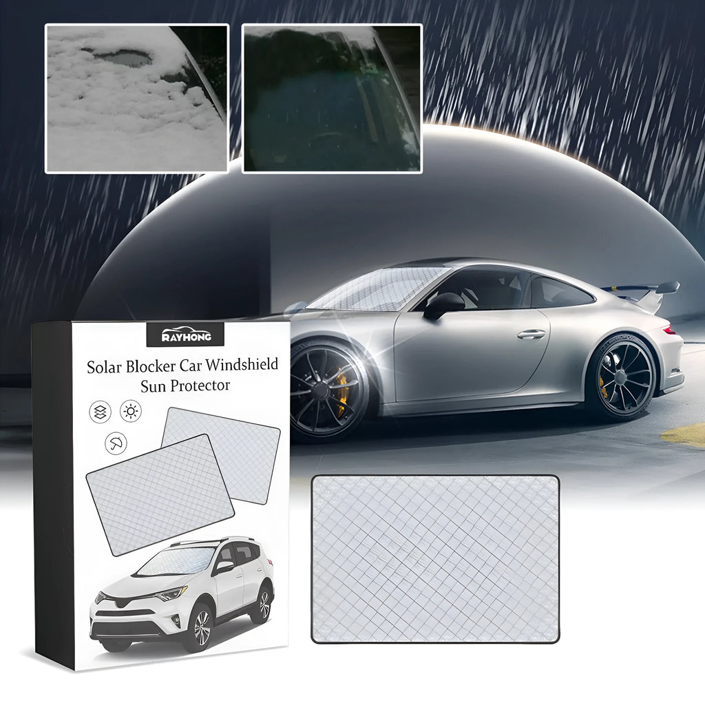 Car windshield frost protection cover with aluminium film layer and nylon fabric, size 140x95cm