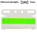 12V 24V aluminium alloy COB LED truck side light and grounded tyre light in multiple colours.