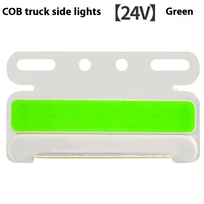12V 24V aluminium alloy COB LED truck side light and grounded tyre light in multiple colours.
