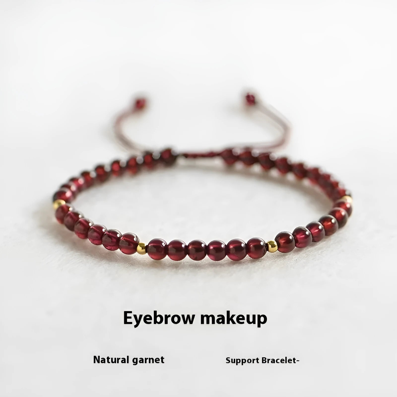 Hand-woven red garnet bracelet with flexible wire construction and national tide style