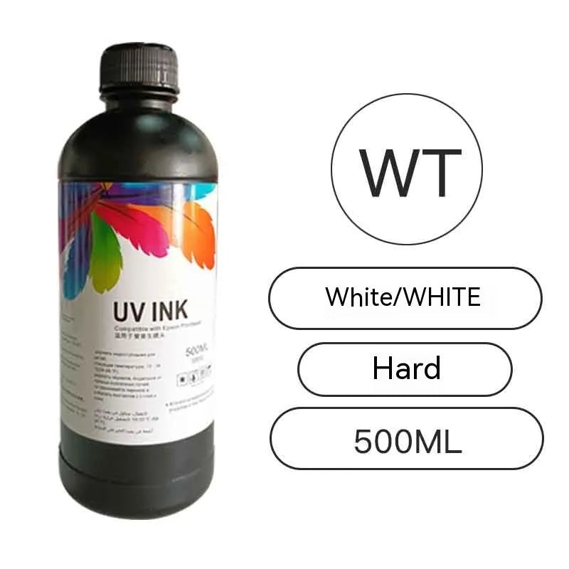 500ml bottle of UV printer ink for Epson XP600, TX800, 5th and 7th generation printheads.