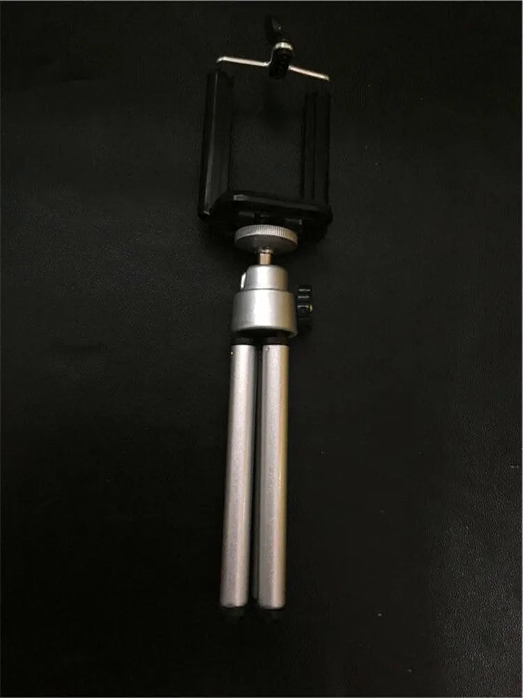 Black desktop phone holder with adjustable two-section metal bracket