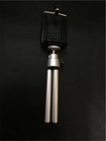 Black desktop phone holder with adjustable two-section metal bracket