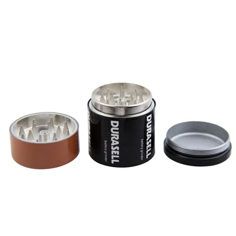 Black zinc alloy multifunctional modelling grinder with keychain, measuring 55mm.