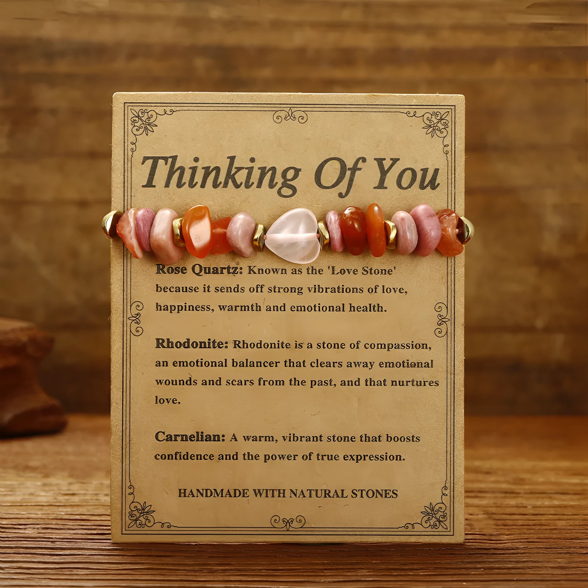 Handcrafted geometric stone bead bracelet in fashion OL style for women