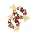 Natural rubber bone-shaped dog dental chew toy for teeth grinding and anxiety relief