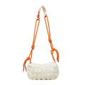 Women's lightweight nylon pillow-shaped messenger bag with diamond pattern and single strap