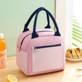 Blue aluminium foil insulation lunch bag made from waterproof Oxford cloth.