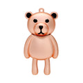 Crystal jewelry USB flash drive with crystal bear design metal shell in Panda colour on white background