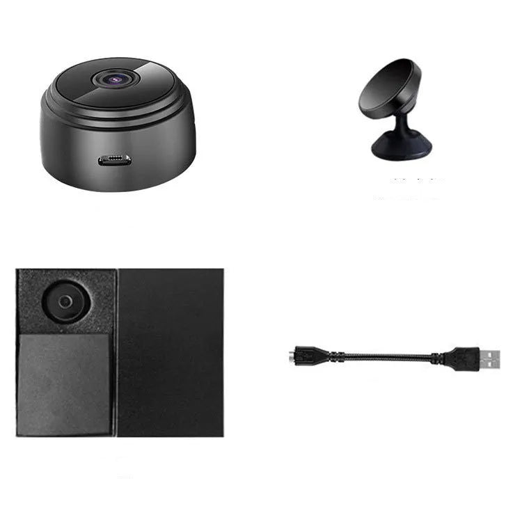 A9 camera WiFi smart sports HD DV night vision camera in black with rotating bracket
