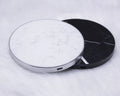 Marble wireless charger 10W Qi pad 100x100x8.5mm in Black or White