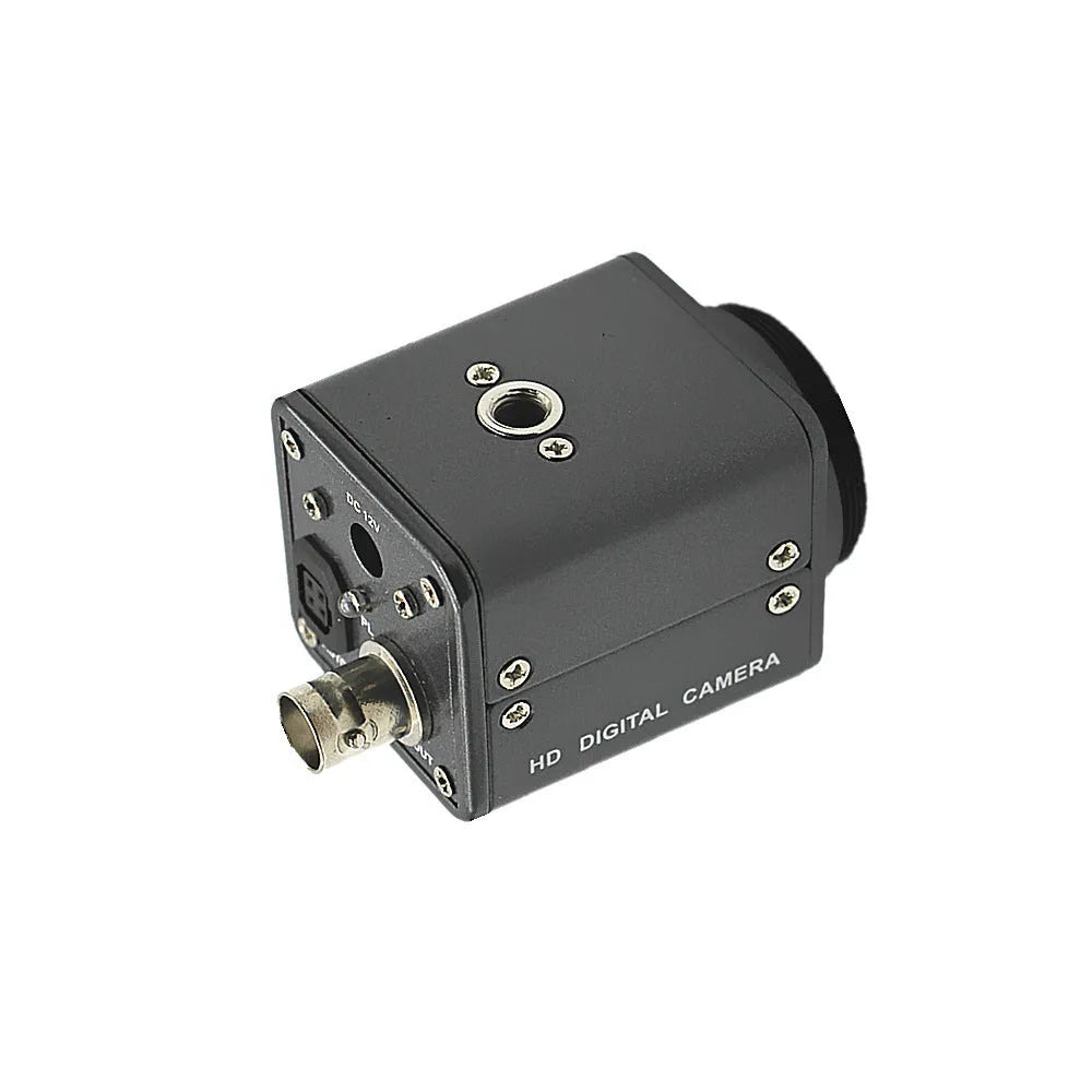 Hc-109 industrial gun camera with metal body and lens detail