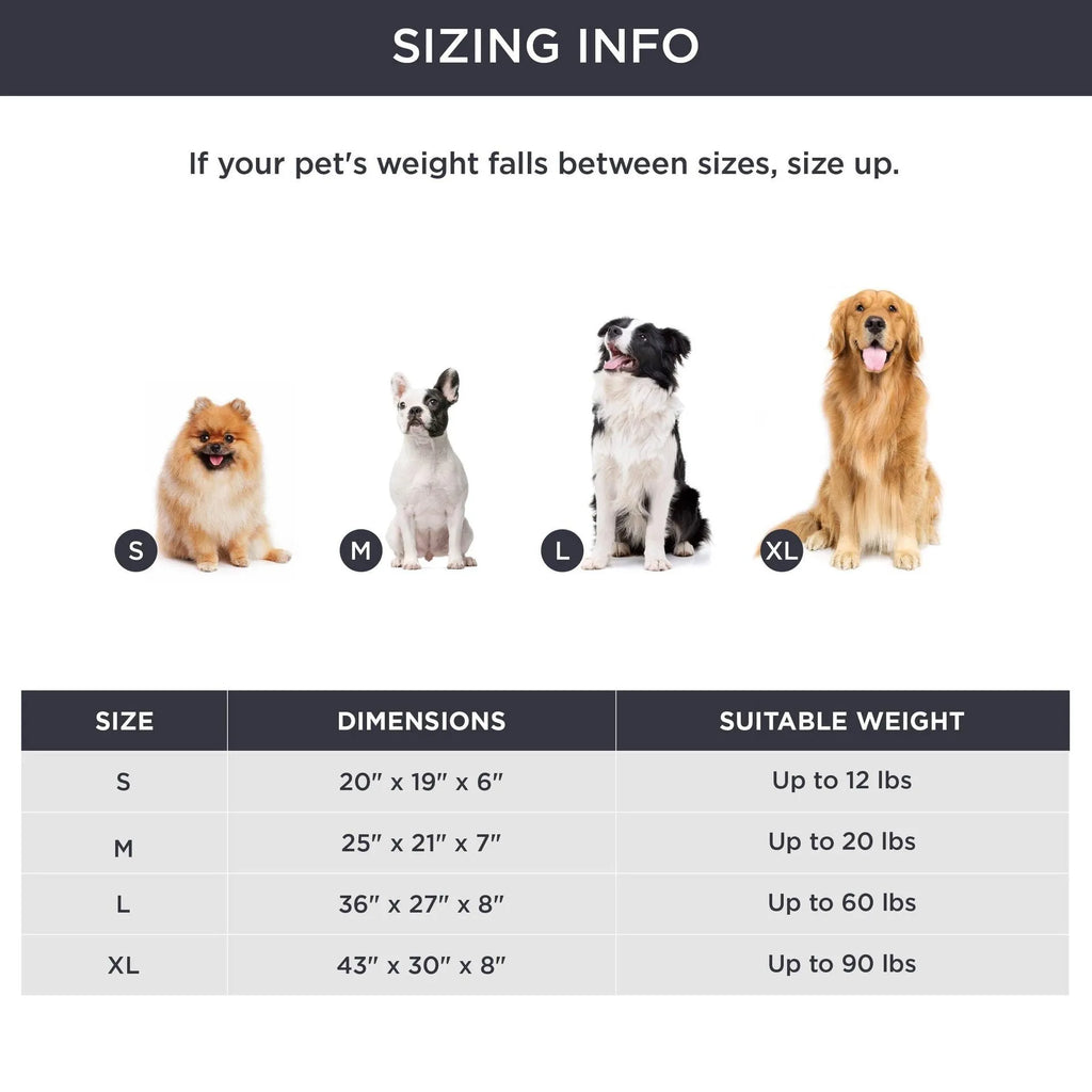 A raised winter pet bed for cats or dogs with a soft cushion, shown in a neutral colour.