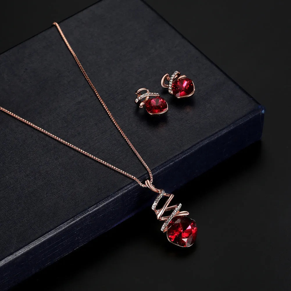 Women's alloy bridal jewellery set with adjustable necklace and earrings, colour 61172321.