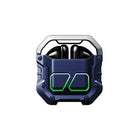 Wireless Bluetooth gaming headset with side flap cover and cool lights in silver black colour
