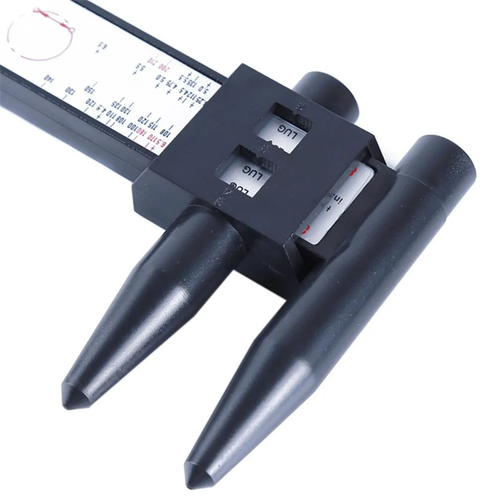 Digital hole distance measuring tool for wheel hub modification with electronic display