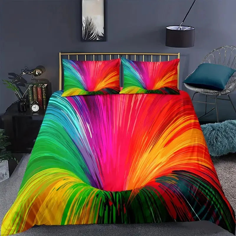 Digital printing three-piece quilt cover set in chemical fibre, modern simplicity style, sizes 180x210cm to 264x228cm