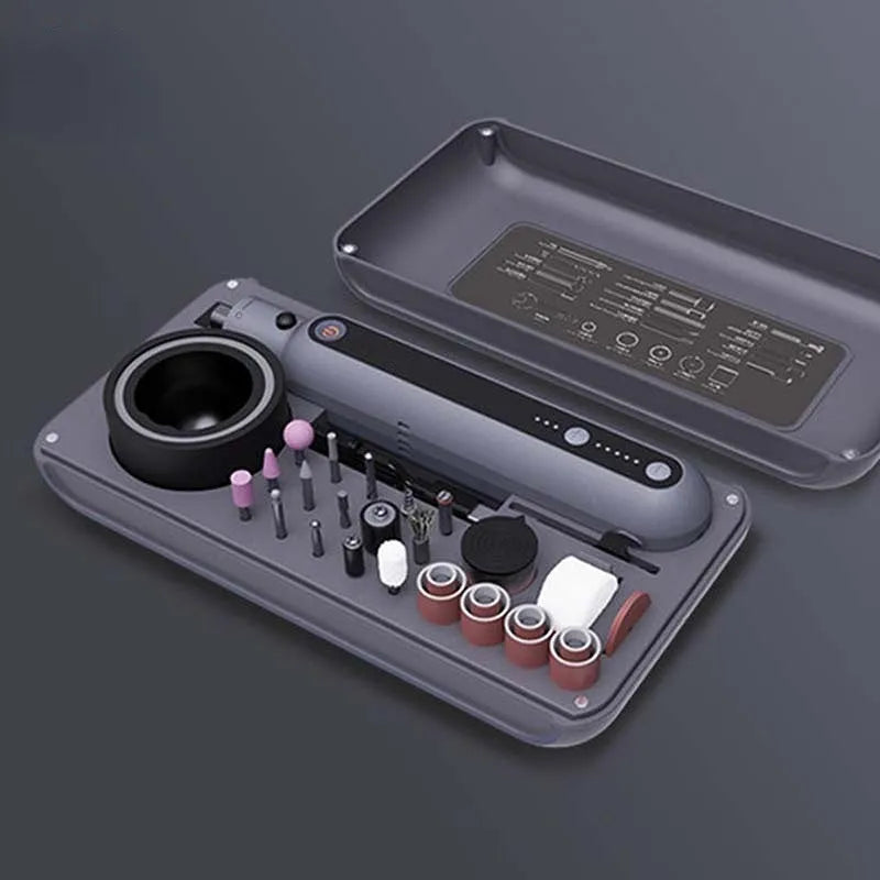 Compact electric grinder set with speed control for carving drilling polishing cutting