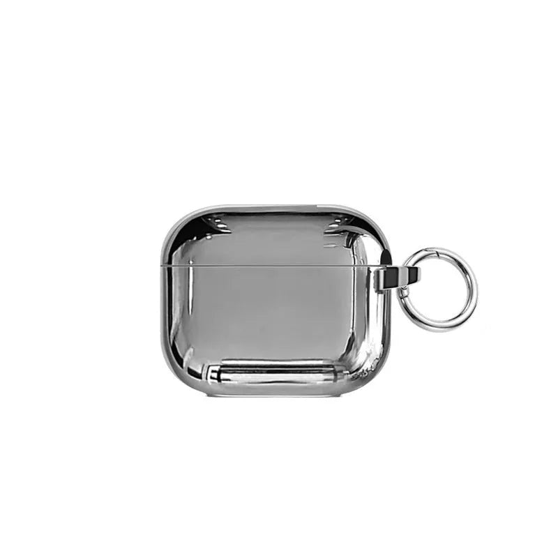 Electroplated solid colour TPU headphone case with heart pendant decoration and chain, for AirPods Pro and iPhone 12.