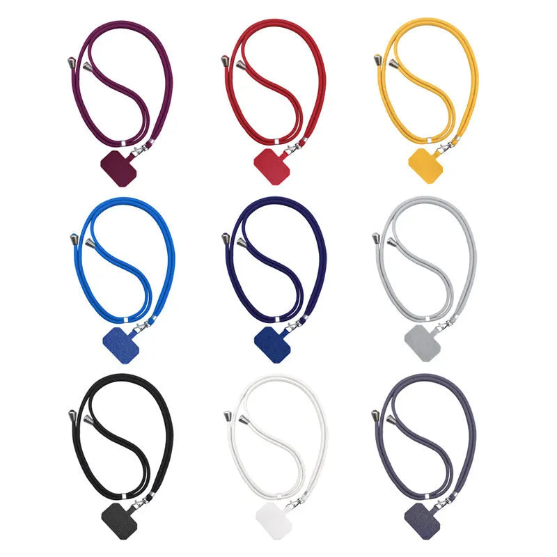 Universal card phone case lanyard with electroplated carbon fibre laminated skin, available in multiple colours