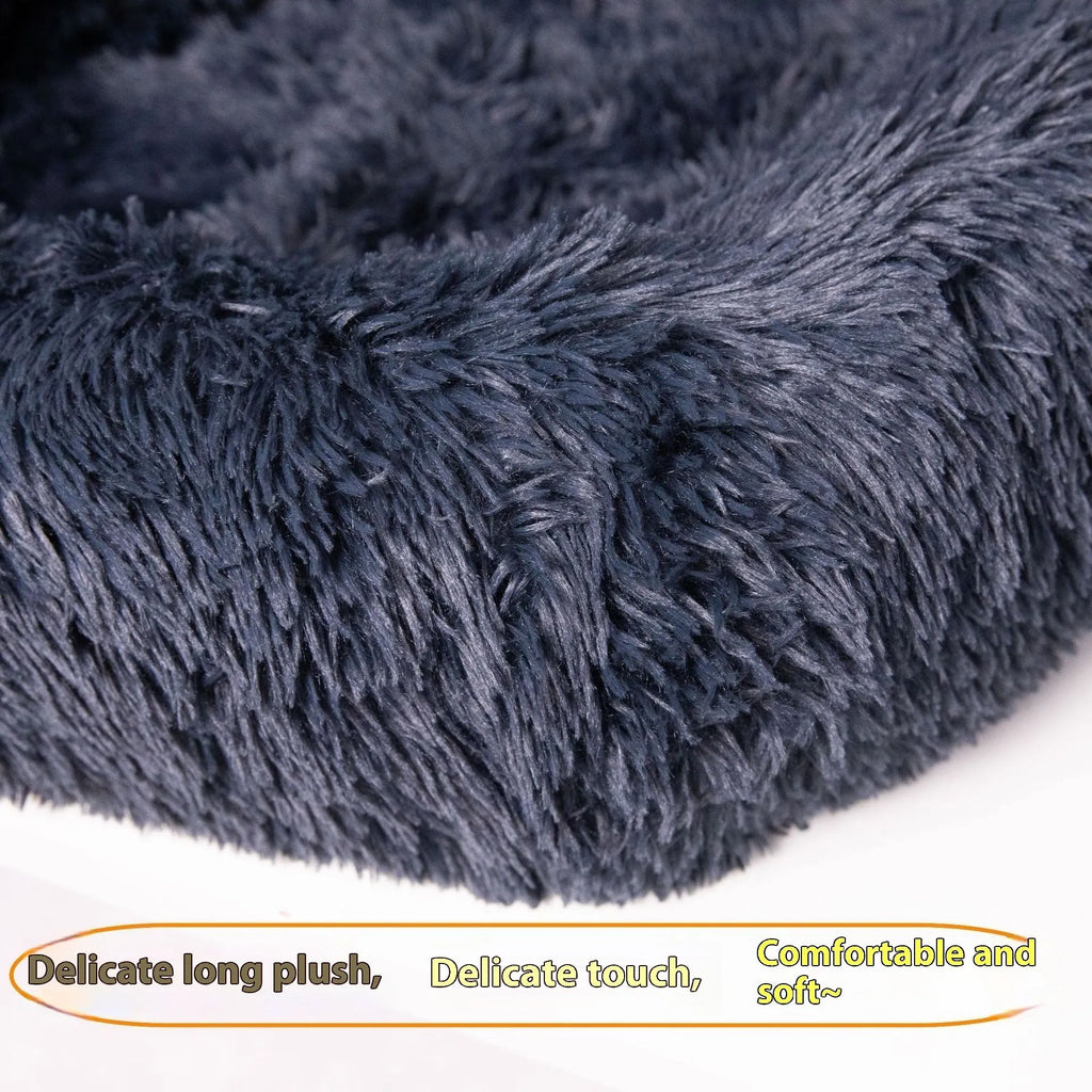 Dark grey thickened thermal pet mat placed on a car seat.