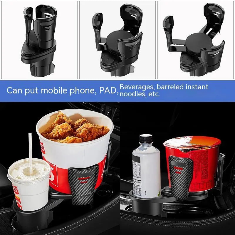 Car cup holder modification accessory with carbon fibre pattern matte finish