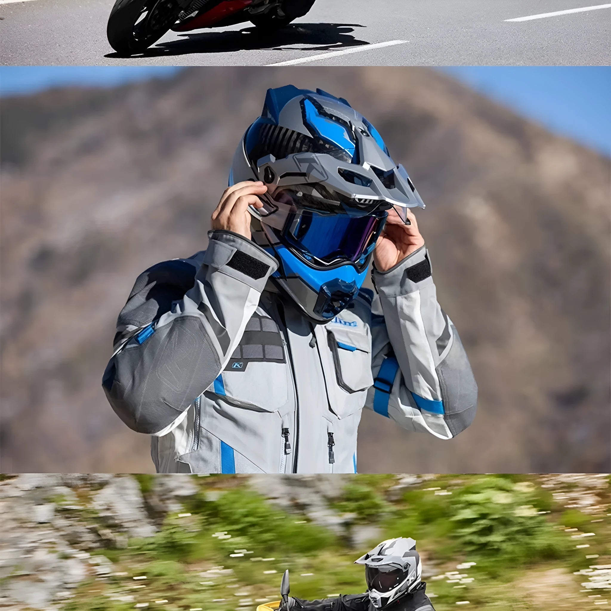 Rally Orange full-face off-road motorcycle helmet with carbon fibre shell and colour-changing lens size S