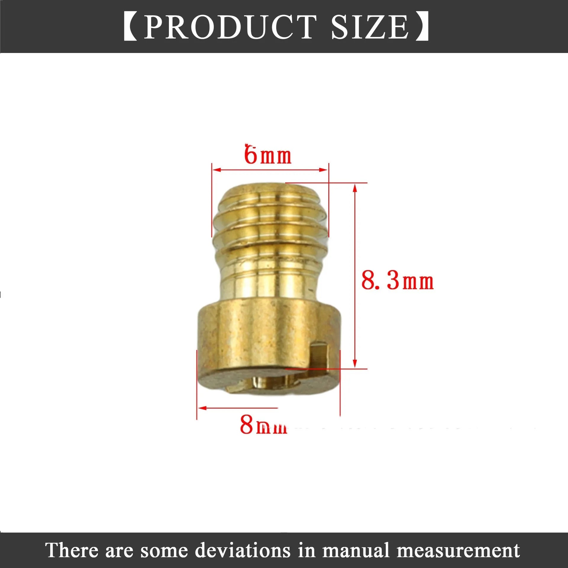 M6 thread carburettor main jet nozzle for Derotto PHBN PHVA models on a white background.