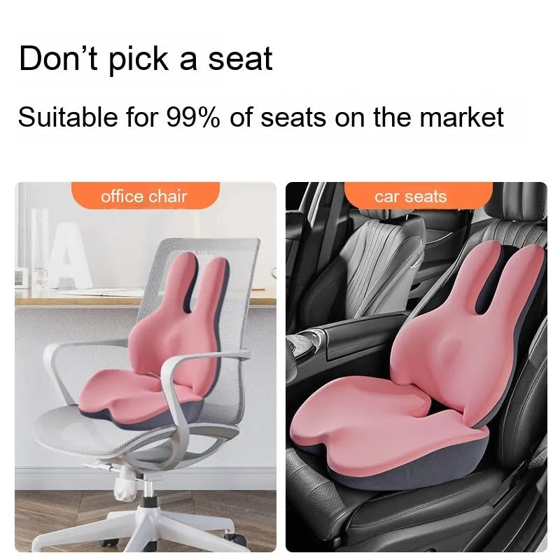 Car seat cushion and lumbar support set in five colour options with synthetic fibre filling
