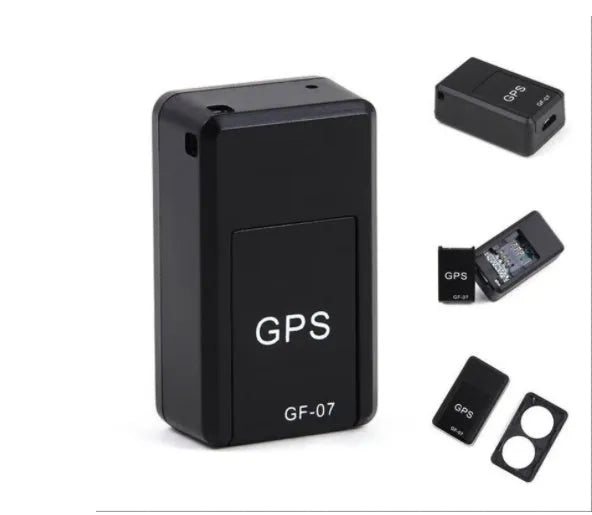 Black anti-loss GPS magnetic tracker with USB cable, compact 35x20x14mm ABS device for car anti-theft