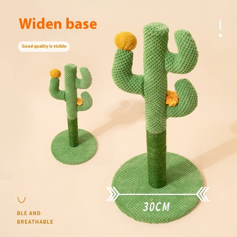 Cactus cat scratching pole climber with coconut tree board for pet cats to grind claws