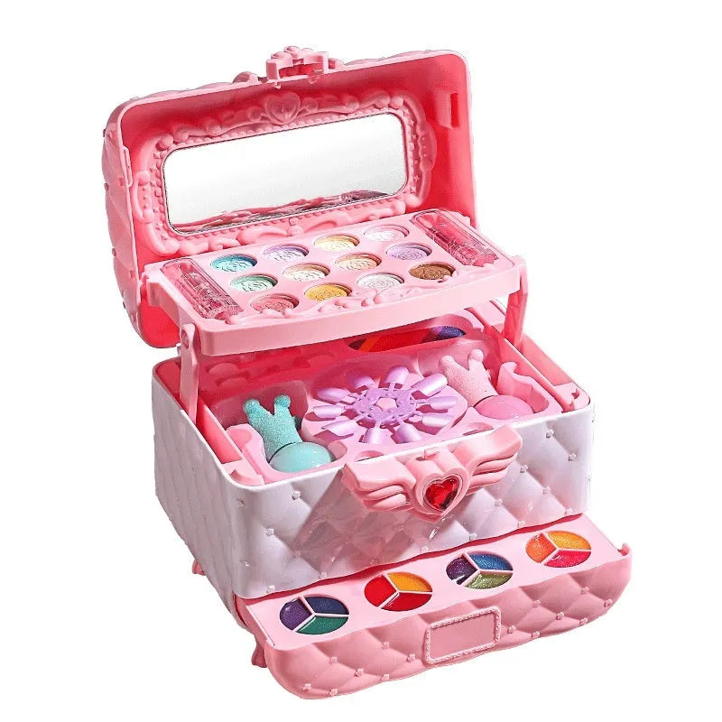 Colourful Princess cosmetic bag with plastic makeup toy set for children aged 4-6 years old