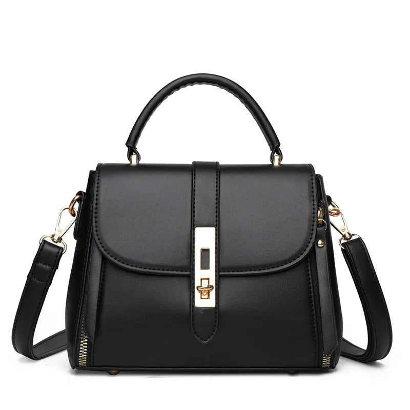 Soft PU leather women's messenger bag in square vertical design with adjustable shoulder strap